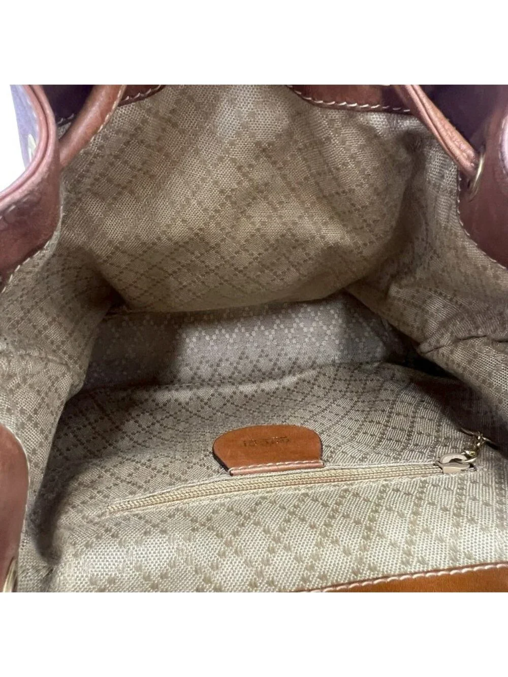 Gucci Vintage Bamboo Leather Backpack Brown